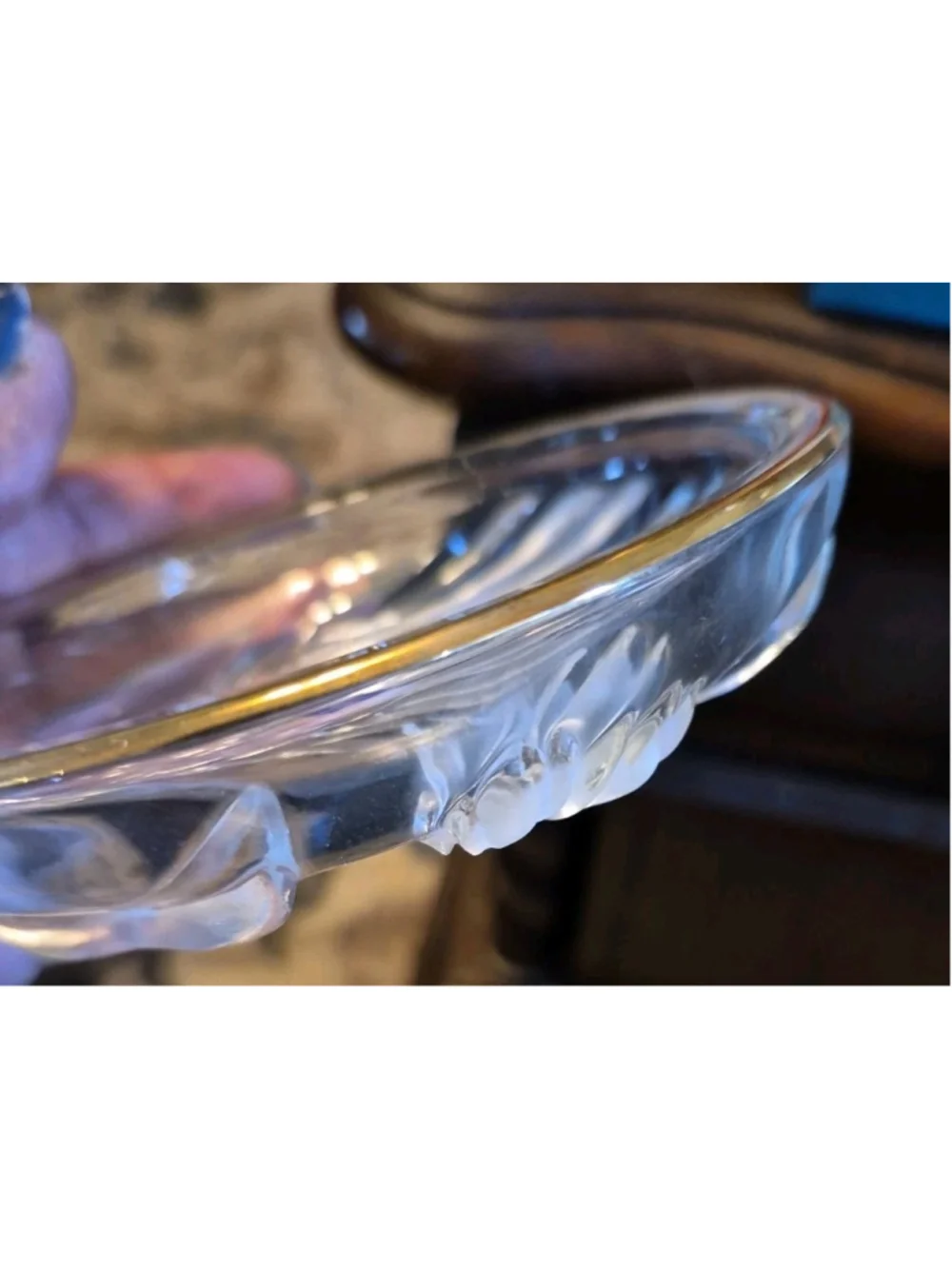 Mikasa Studio Nova Trinket/Soap Dish-Iris Etched Oval Shaped/Japan 1980's/NWT